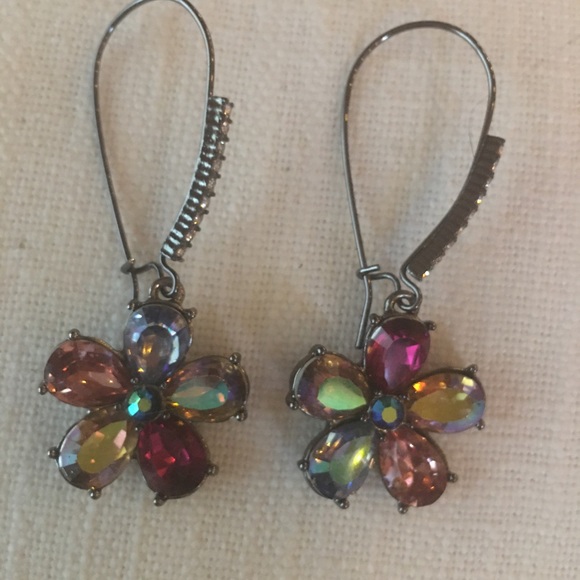 Colorful Rhinestone Drop Earrings! - Picture 2 of 3